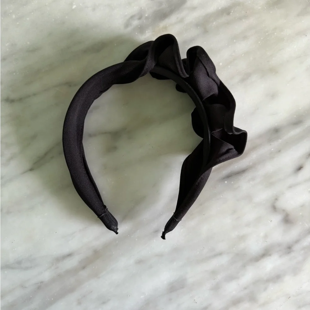 Anthropologie Black Ruffle Headband